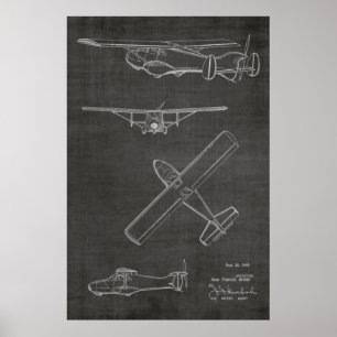 1949 Rear Prop Airplane Patent Art Drawing Print