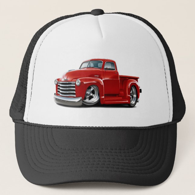 1950-52 Chevy Red Truck Trucker Hat (Front)