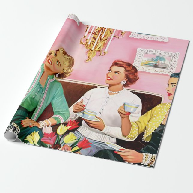1950 Afternoon tea Wrapping Paper (Unrolled)