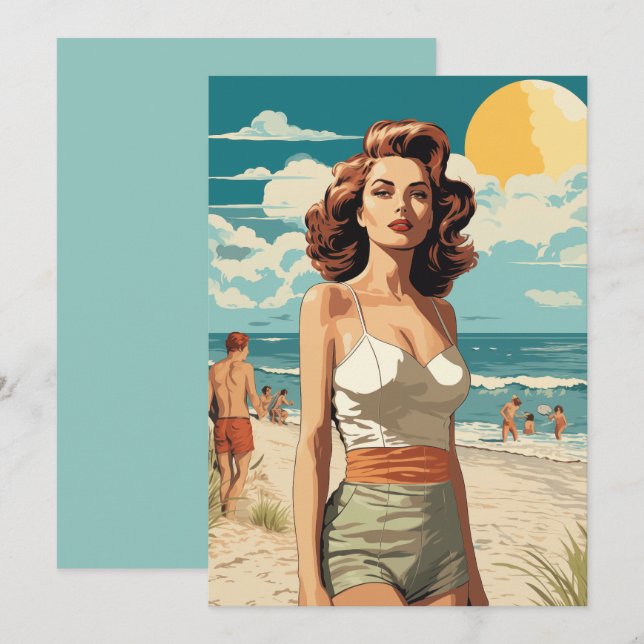 1950 Beach Girl Invitation (Front/Back)