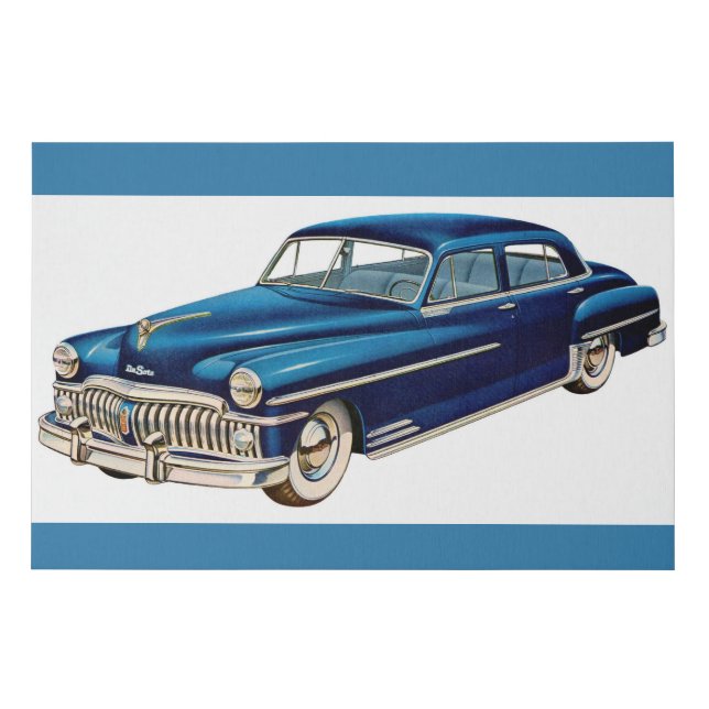 1950 blue DeSoto Faux Canvas Print (Front)