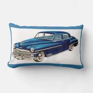 1950 blue DeSoto print Lumbar Pillow