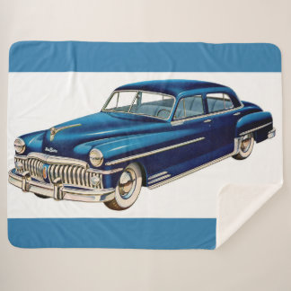 1950 blue DeSoto print Sherpa Blanket