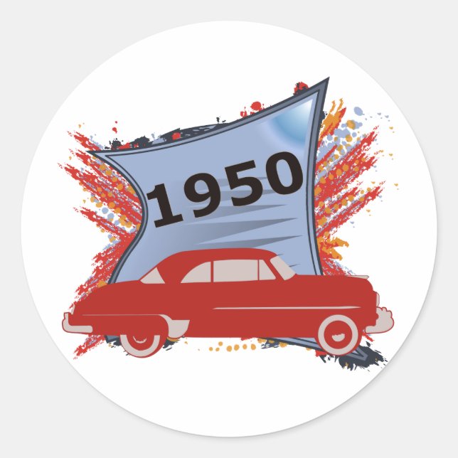 1950 Chevy Classic Round Sticker (Front)