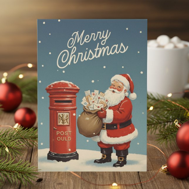 1950 Christmas Card – Vintage Red Santa (Creator Uploaded)