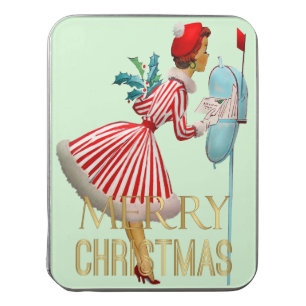 1950 Christmas Vintage Lady Merry Christmas Jigsaw Puzzle