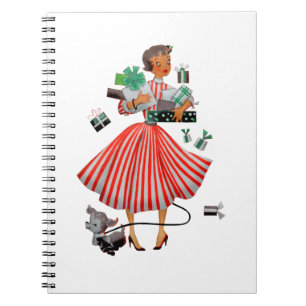1950 Christmas Vintage Lady Notebook
