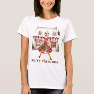 1950 Christmas Vintage Lady Shopping T-Shirt