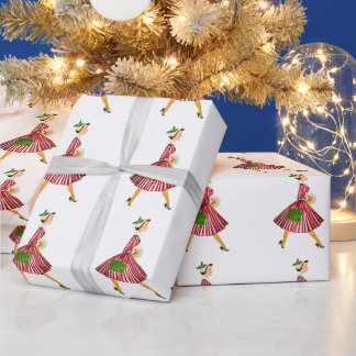 1950 Christmas Vintage Lady Wrapping Paper