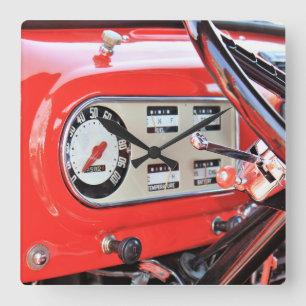 1950 Classic Pickup Dashboard Square Wall Clock