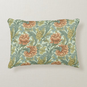 1950 Classy floral Artistic old style Castle look Accent Pillow