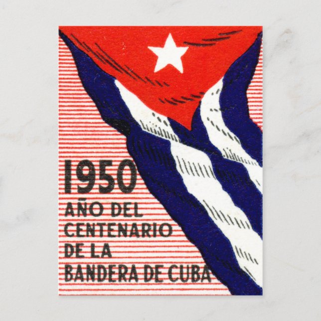 1950 Cuban Flag Poster Postcard (Front)