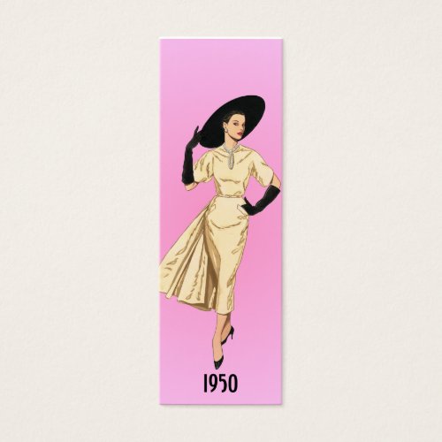 1950 Fashion Bookmark Business Cards