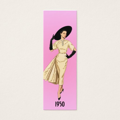 Customizable 1950 Fashion Bookmark Business Cards
