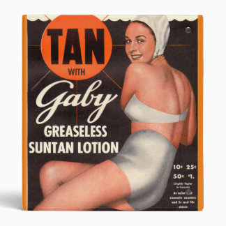 1950 Gaby Suntan Lotion ad 3 Ring Binder