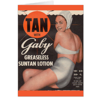 1950 Gaby Suntan Lotion ad Cards