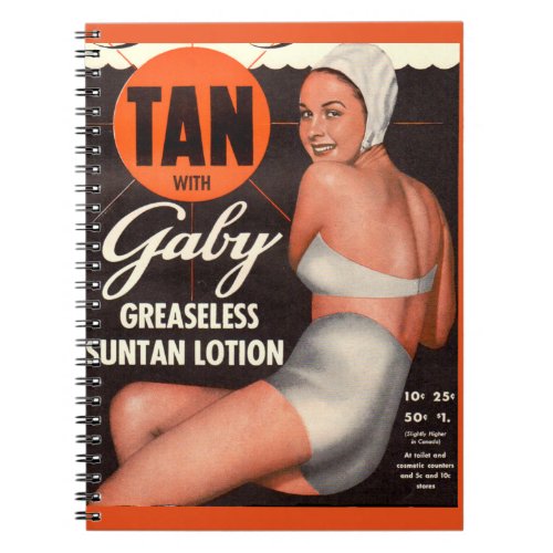 1950 Gaby Suntan Lotion ad Notebook