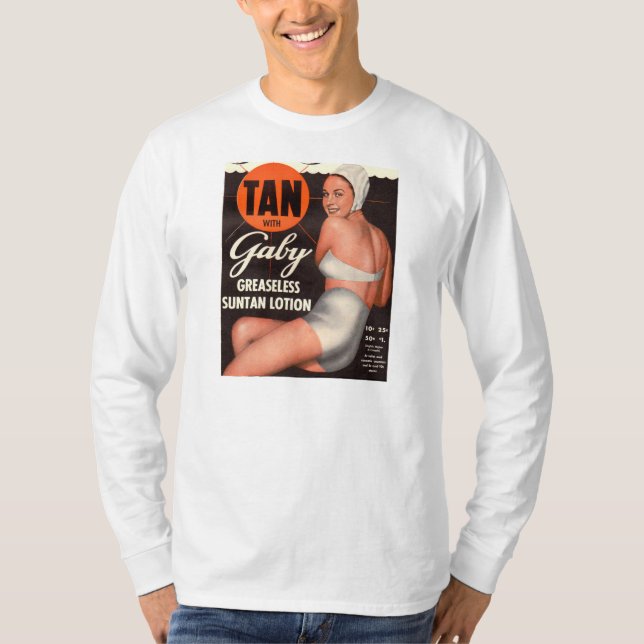 1950 Gaby Suntan Lotion ad T-Shirt (Front)
