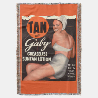 1950 Gaby Suntan Lotion ad Throw Blanket