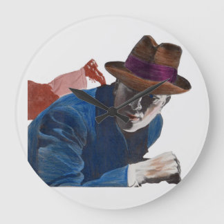 1950 gritty detective action large clock