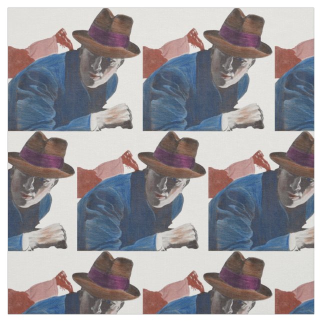 1950 gritty detective action novelty print fabric (Swatch)