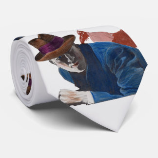 1950 gritty detective action print neck tie