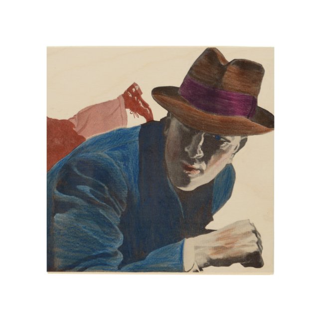 1950 gritty detective action wood wall art (Front)