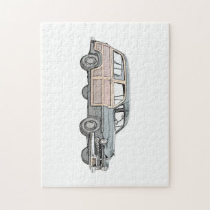 1950 Mercury Woodie Station Wagon - blue Jigsaw Puzzle