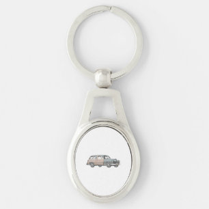 1950 Mercury Woodie Station Wagon - blue Keychain
