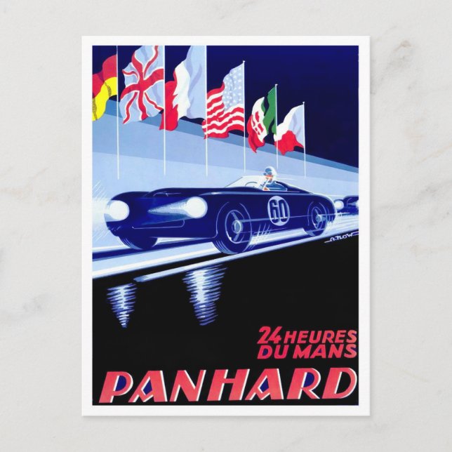 1950 Panhard Le Mans vintage racing ad Postcard (Front)