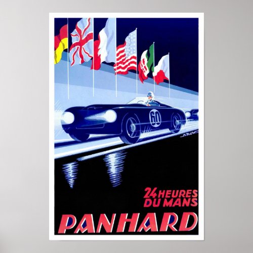 1950 Panhard Le Mans vintage racing ad Poster