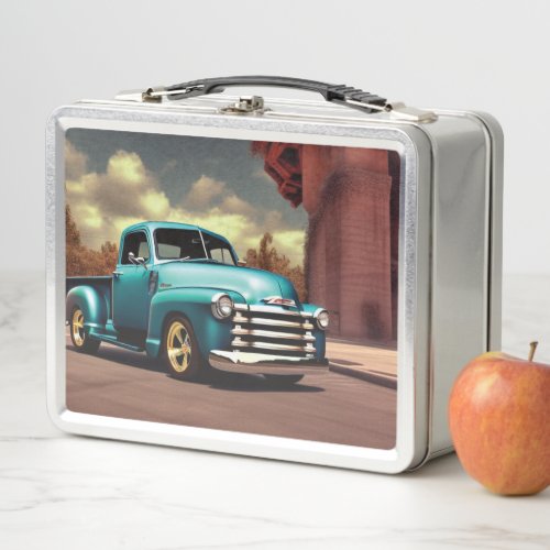 1950 Pickup Truck Metal Lunch Box