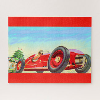 1950 red racing car jigsaw puzzle