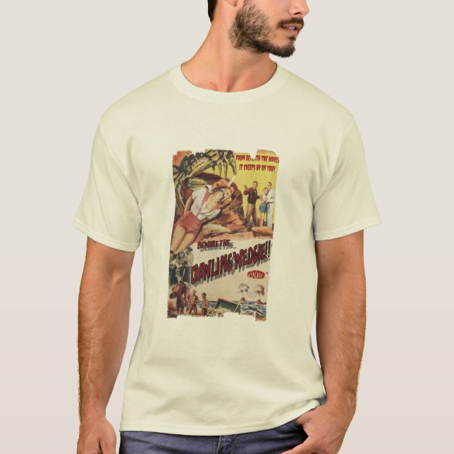 1950 retro horror movie poster crawling wedgie T-Shirt (Front)