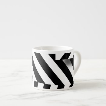 1950 Retro Modern Memphis Style Black And White Espresso Cup by UDDesign at Zazzle