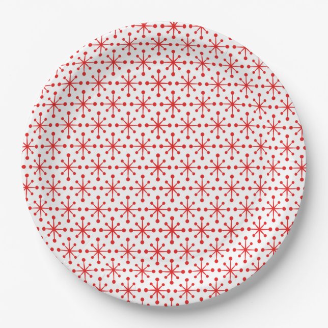 1950 Retro Star Pattern Paper Plates (Front)