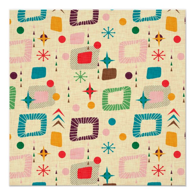 1950´s Atomic Pattern Poster (Front)