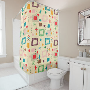 1950´s Atomic Pattern Shower Curtain