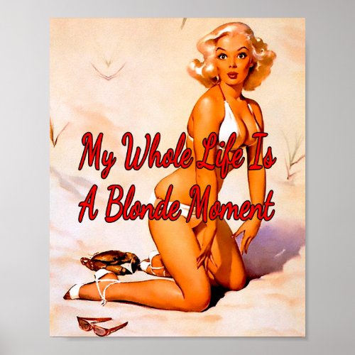 1950s Blond on the Beach by Gil Elvgren Poster