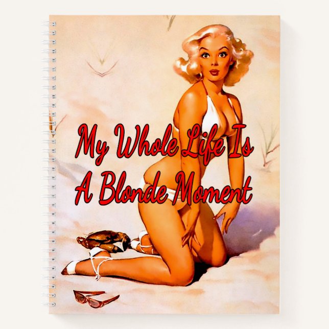 1950’s Blonde on the Beach by Gil Elvgren   Notebook (Front)