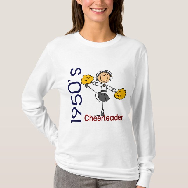 1950’s Cheerleader Stick Figure T-Shirt (Front)