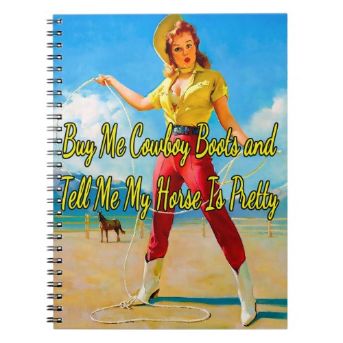 1950s Cowgirl with Horse by Gil Elvgren Notebook