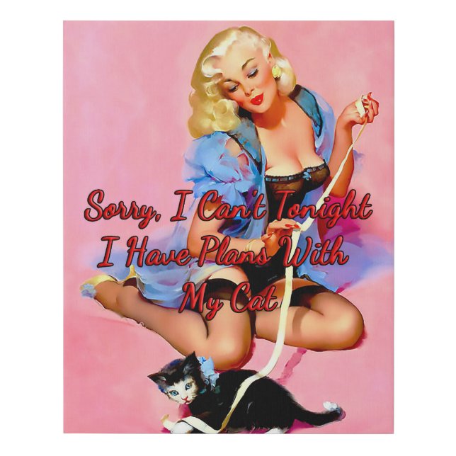 1950’s Denise Purrty by Gil Elvgren Faux Canvas Print (Front)