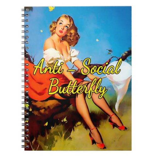 1950s Pinup Catch Butterfly by Gil Elvgren Notebook