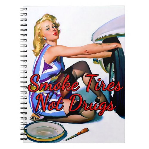 1950s Pinup Changing a Tire by Gil Elvgren Notebook