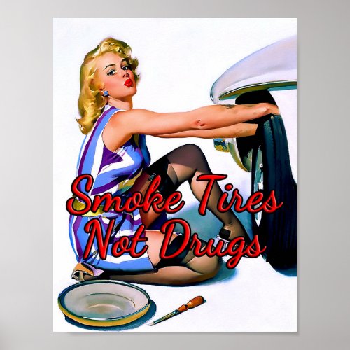 1950s Pinup Changing a Tire by Gil Elvgren Poster