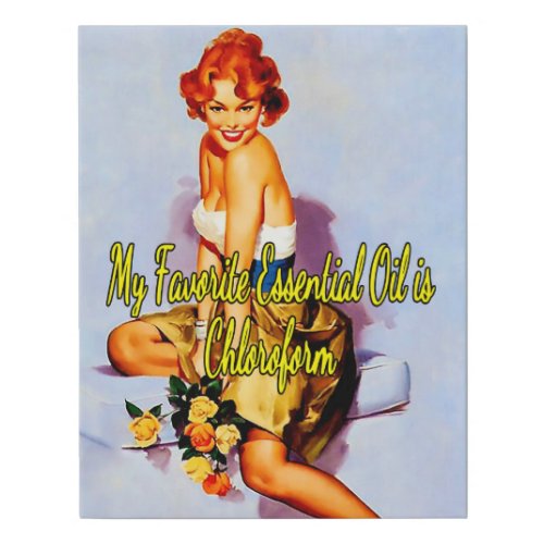 1950s Pinup Crazy Flowers by Gil Elvgren  Faux Canvas Print