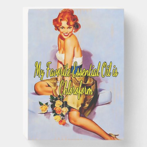 1950s Pinup Crazy Flowers by Gil Elvgren Wooden Box Sign