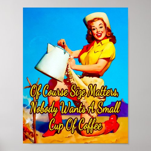 1950s Pinup Size Matters by Gil Elvgren  Poster