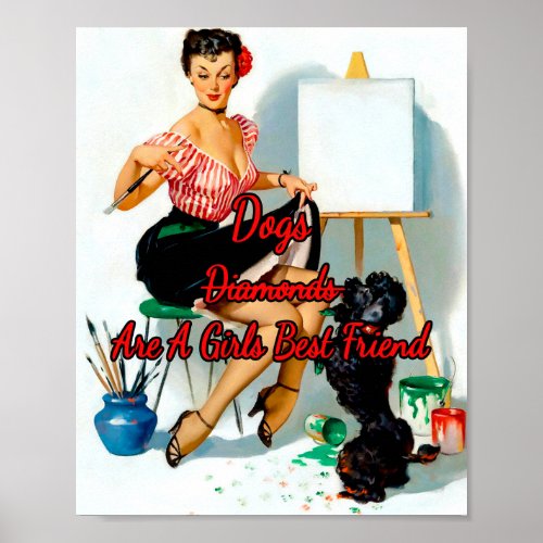 1950s Pinup Some Help Down Boy by Gil Elvgren Poster